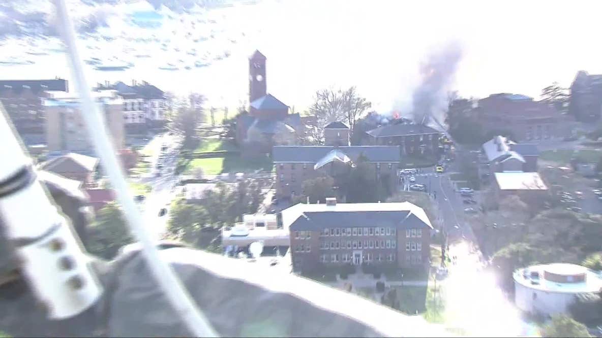 WATCH: Chopper captures scenes of Hampton University fire